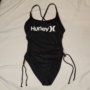 Hurley | Black Swimsuit |  White Logo Sz M